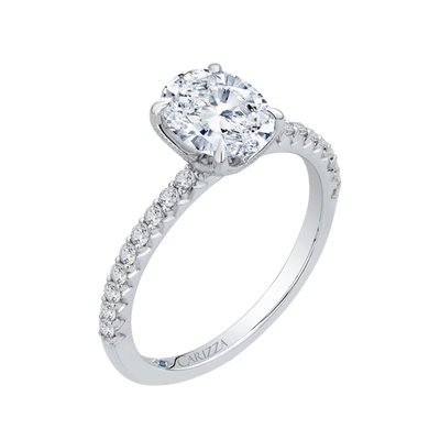 Oval Diamond Straight Band Engagement Ring
