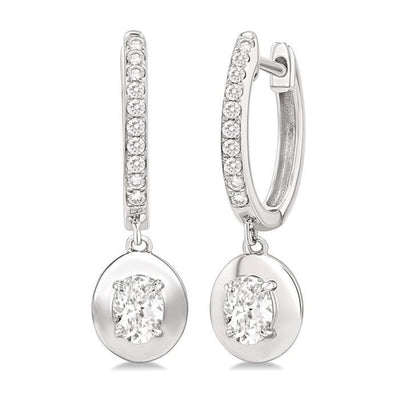 Diamond Drop Huggie Earrings