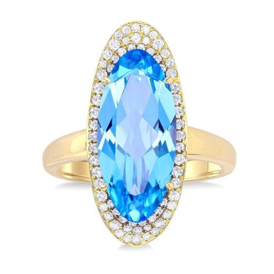 Blue Topaz & Diamond Fashion Ring