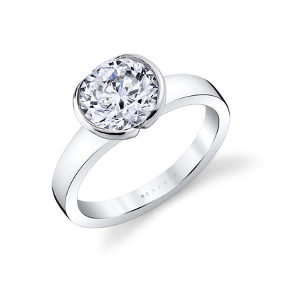 Round Diamond Bezel Solitaire Engagement Ring