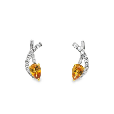 Yellow Sapphire & Diamond Earrings