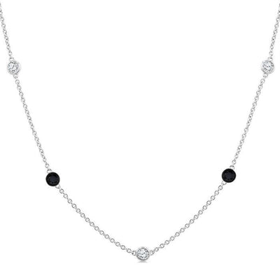 Black & White Diamond Station Necklace