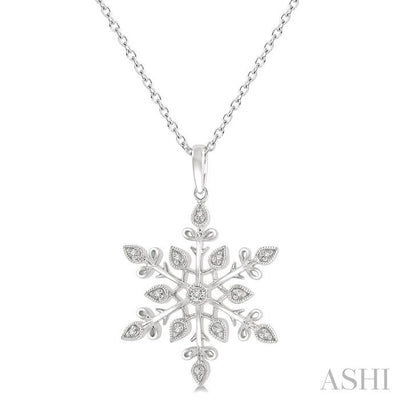 Silver Snowflake Diamond Fashion Pendant