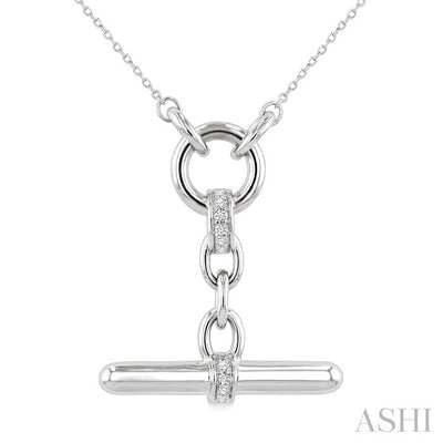 Silver T-Bar Diamond Fashion Necklace