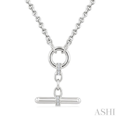 Silver T-Bar Diamond Fashion Necklace