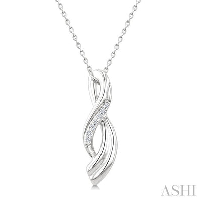 Silver Twisted Diamond Fashion Pendant
