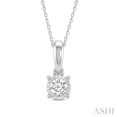 Silver Miracle Plate Diamond Fashion Solitaire Pendant