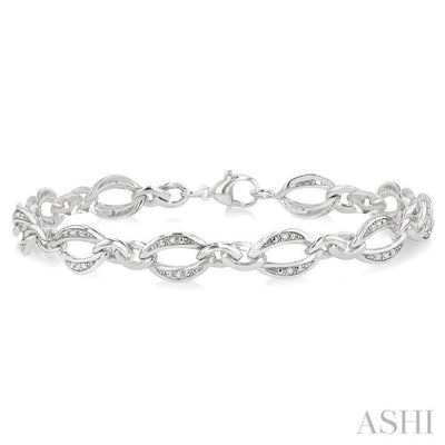 Silver Diamond Link Bracelet