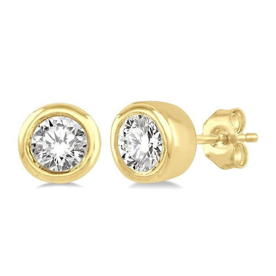 Petite Diamond Bezel Stud Earrings