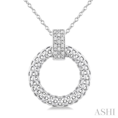 Silver Bold Circle Diamond Pendant