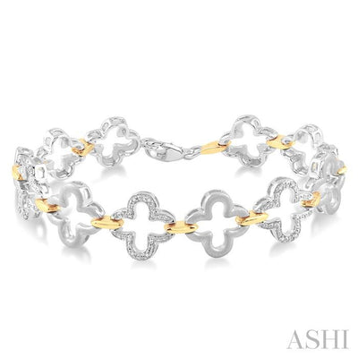 Silver Clover Diamond Fashion Bracelet