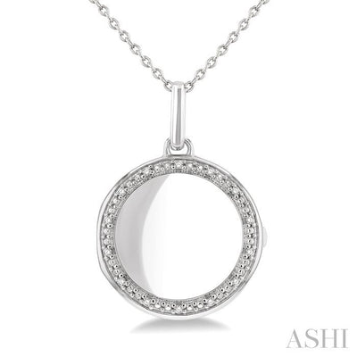 Silver Circle Diamond Locket Pendant