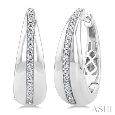 Silver Bold Diamond Hoop Earrings