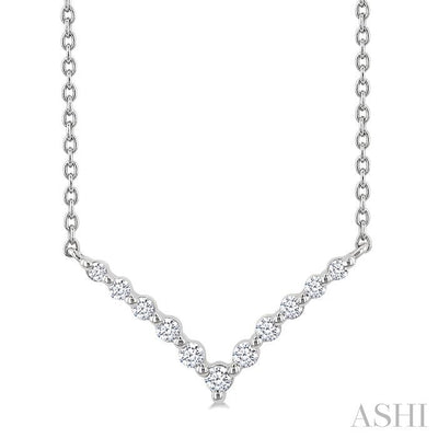 Silver Chevron Petite Diamond Fashion Pendant