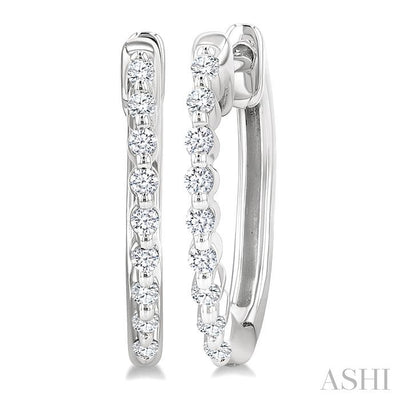 Silver Petite Diamond Fashion Hoop Earrings