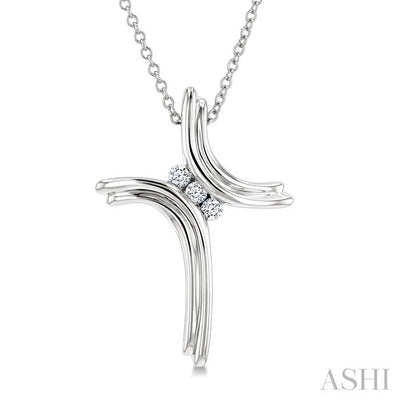 Silver Cross Diamond Fashion Pendant