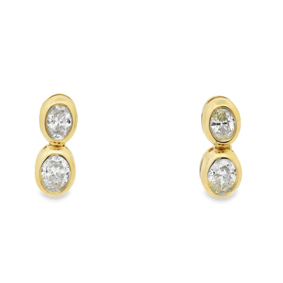 Diamond Bezel Stud Earrings