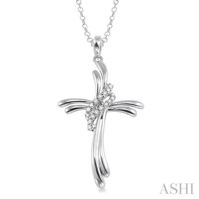 Silver Cross Diamond Fashion Pendant