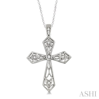 Silver Cross Diamond Fashion Pendant