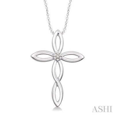 Silver Cross Diamond Fashion Pendant