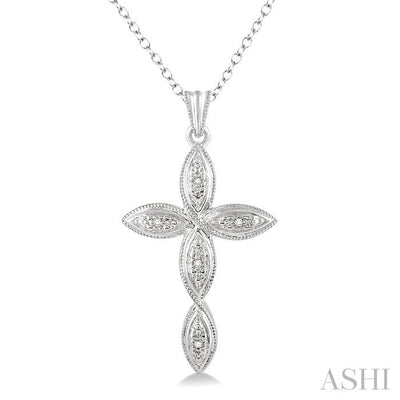 Silver Cross Diamond Fashion Pendant