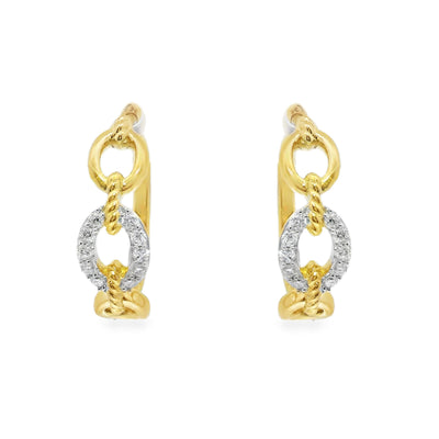 Diamond Link Hoop Earrings