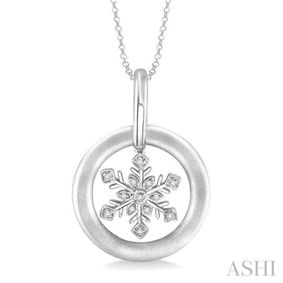 Silver Snowflake Diamond Fashion Pendant