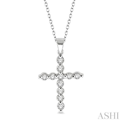 Silver Cross Petite Diamond Fashion Pendant