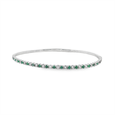 Emerald & Diamond Bangle Bracelet