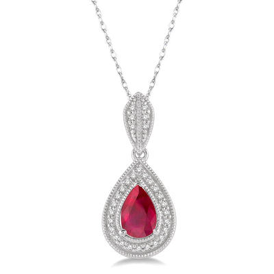 Ruby & Diamond Drop Pendant