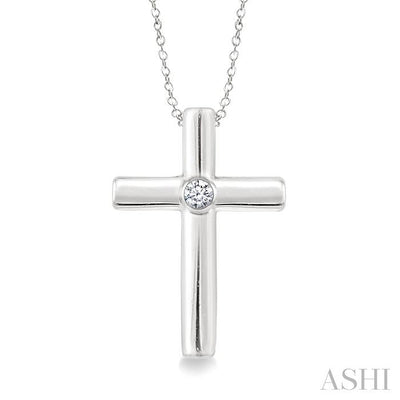 Silver Cross Diamond Fashion Pendant