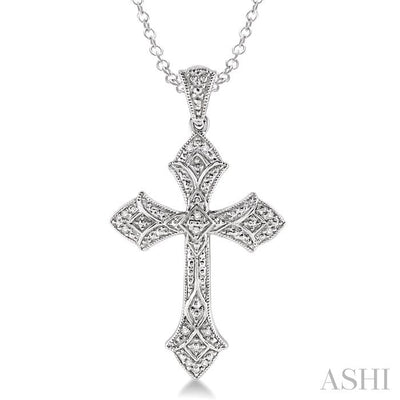 Silver Cross Diamond Fashion Pendant