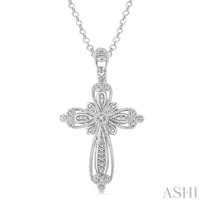 Silver Cross Diamond Fashion Pendant