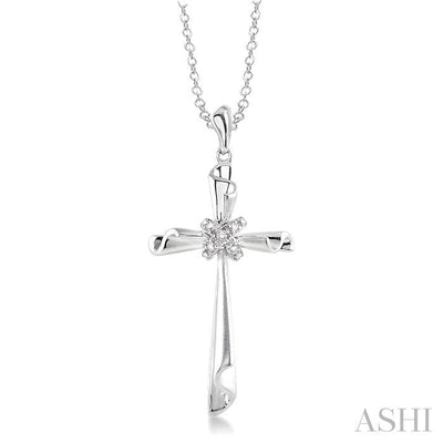 Silver Cross Diamond Fashion Pendant