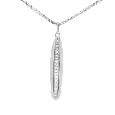Sterling Silver White Sapphire Bar Pendant