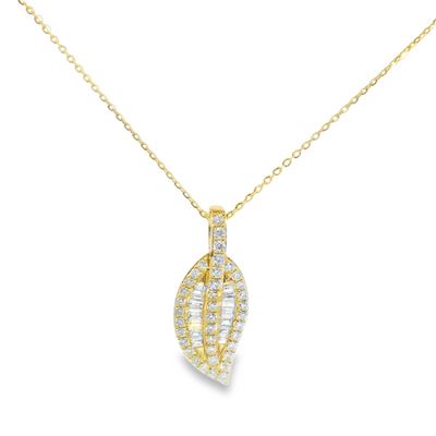 Diamond Leaf Pendant