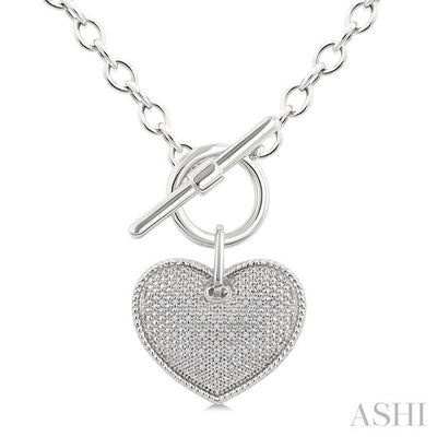 Silver Heart Toggle Diamond Fashion Necklace