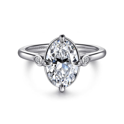 Oval Diamond Three Stone Engagement Ring