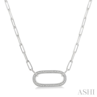 Silver Paperclip Diamond Fashion Pendant