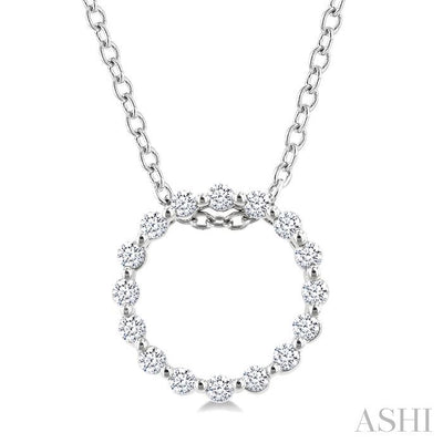 Silver Circle Petite Diamond Fashion Pendant
