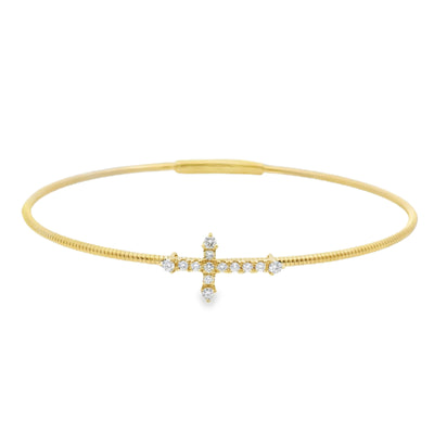 Diamond Cross Bangle Bracelet