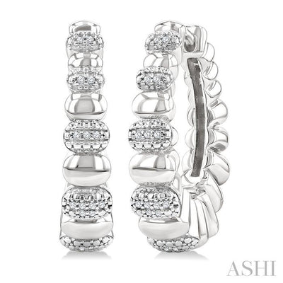 Silver Bold Diamond Hoop Fashion Earrings