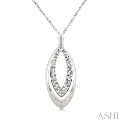 Silver Bold Marquise Shape Diamond Fashion Pendant
