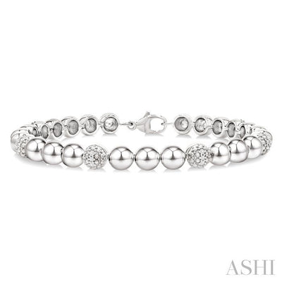 Bead Bijoux Silver Bold Diamond Fashion Bracelet