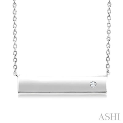 Silver Bar Diamond Fashion Pendant