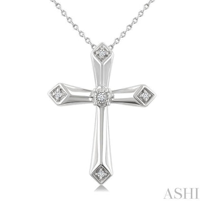 Silver Cross Diamond Fashion Pendant