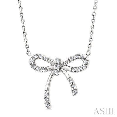 Silver Bow Diamond Fashion Pendant