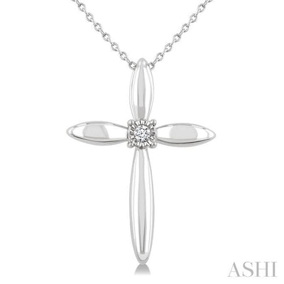 Silver Cross Diamond Fashion Pendant