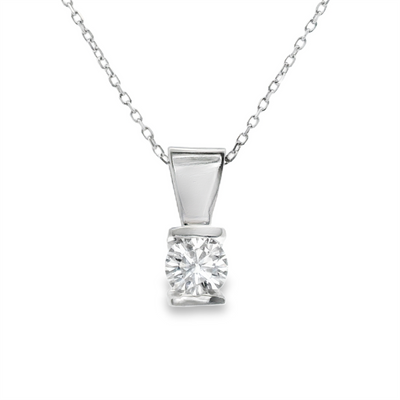 Channel Set Diamond Solitaire Pendant