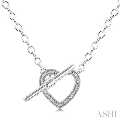 Silver Heart Toggle Diamond Fashion Necklace